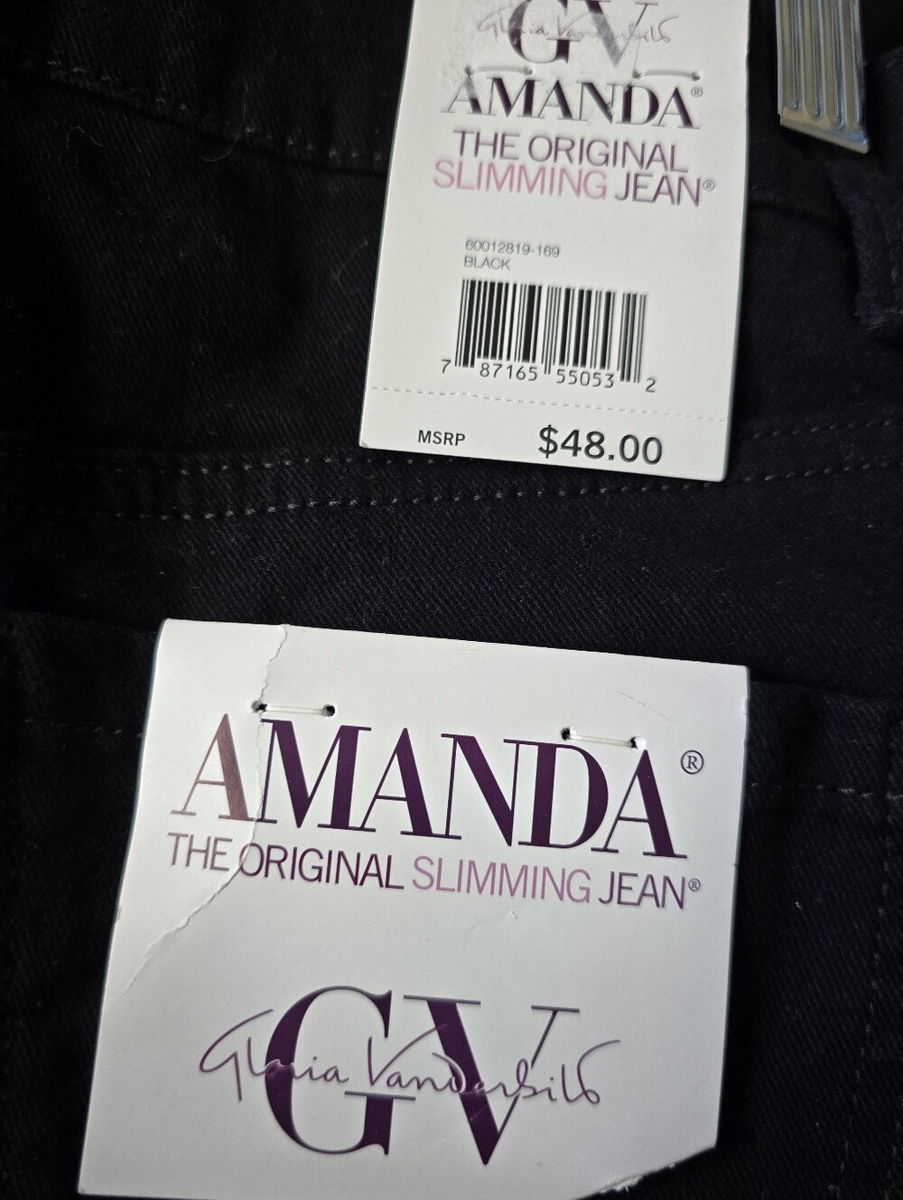 Gloria Vanderbuilt Classic Straight-Leg Black Pants Size 4P Short NWT - Picture 2 of 2